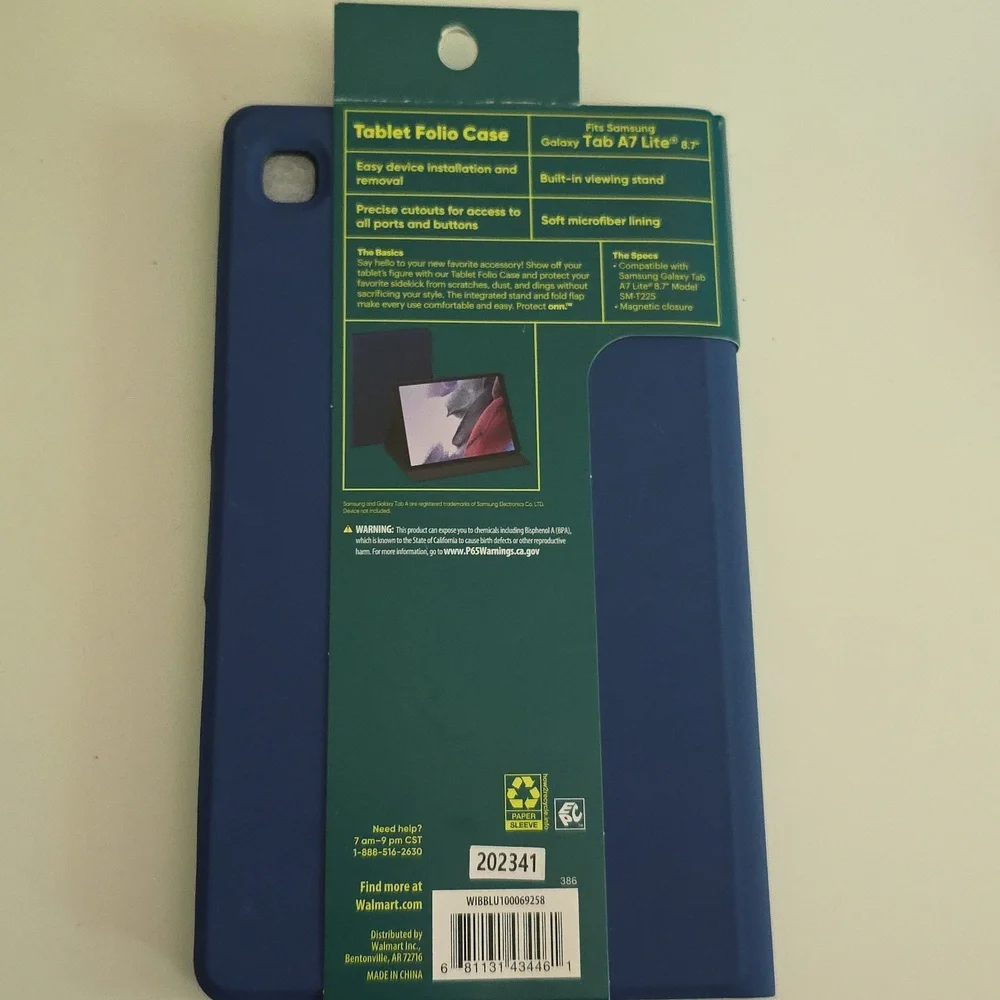 onn. Tablet Folio Case for Samsung Galaxy Tab A7 Lite 8.7